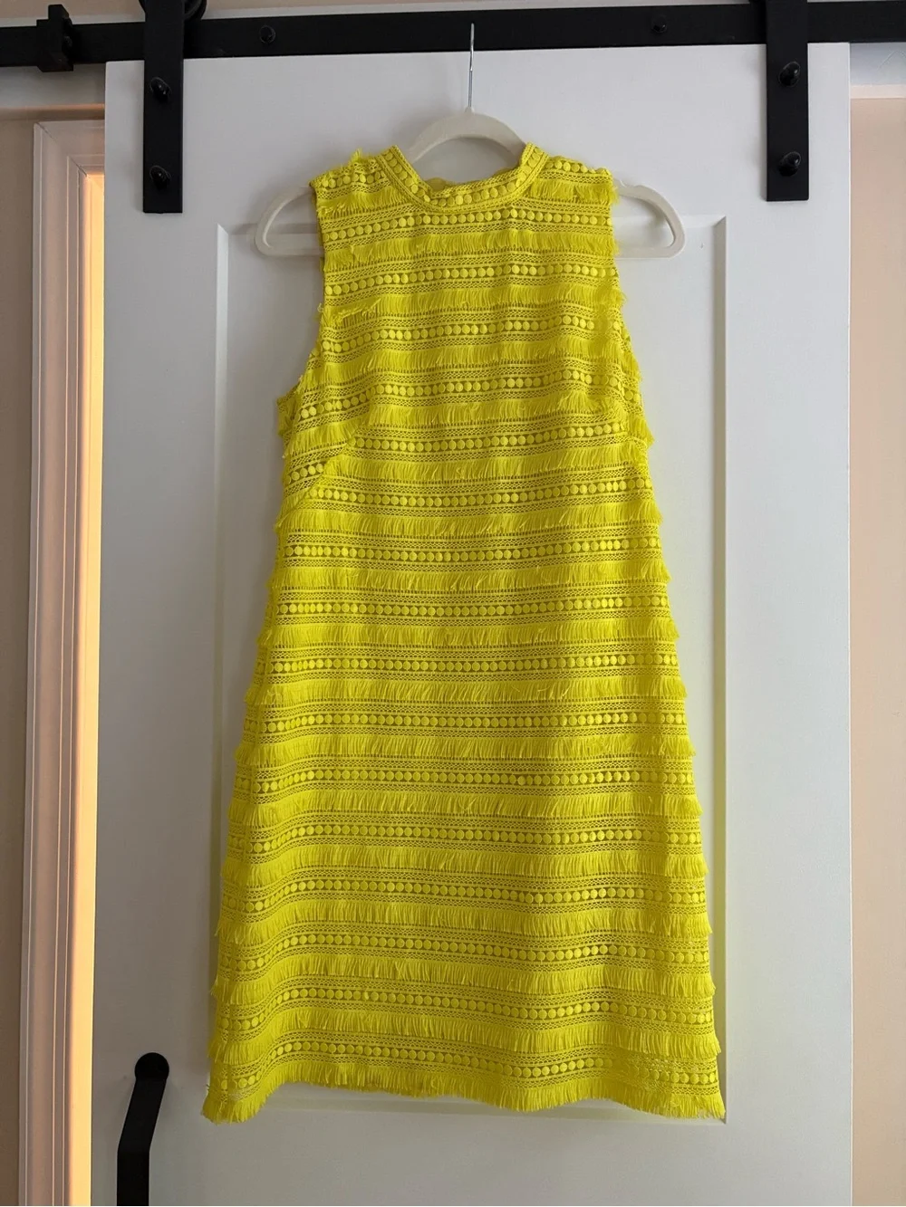 JCrew Citron Yellow Fringe Dress - Women (knee length)